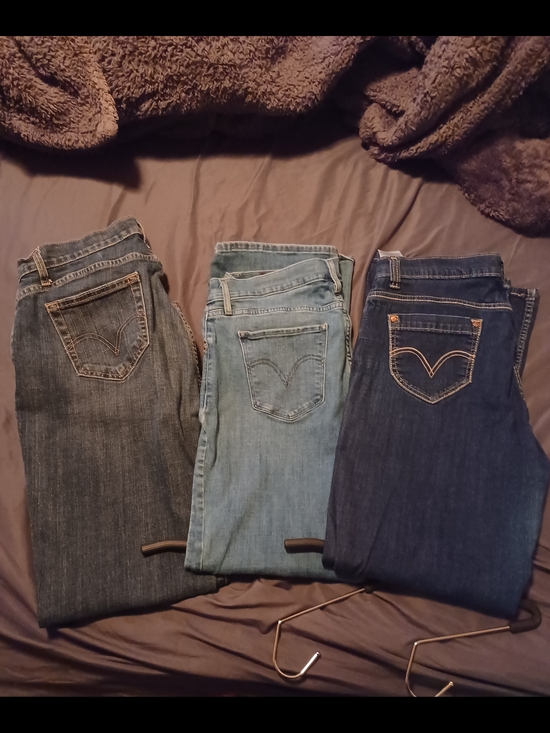 Levi's Denim - 3 Pairs Sz 16 Levi Curvy Bootcut Jeans Light Medium & Dark Wash